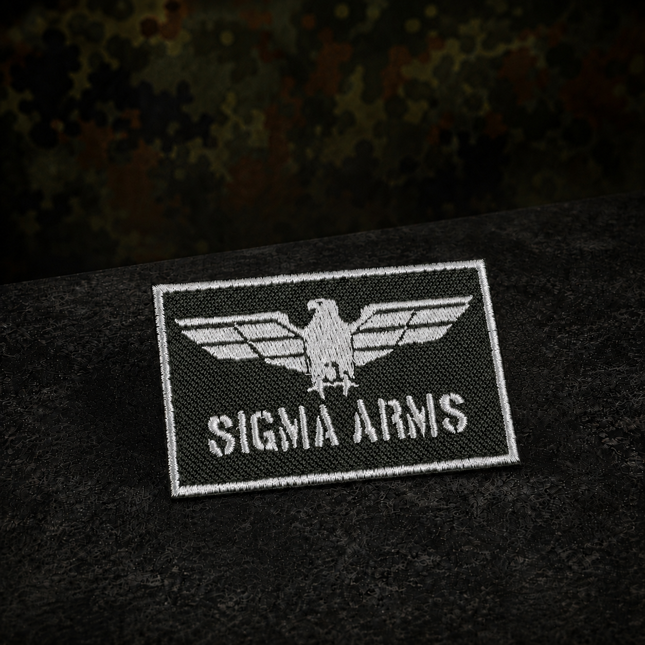 SIGMA ARMS embroidered morale patch in olive drab with silver eagle