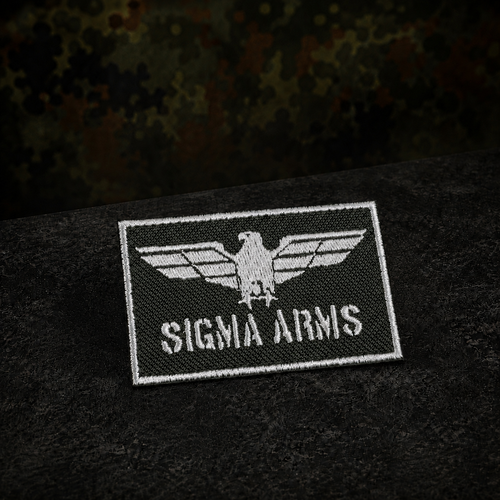 SIGMA ARMS embroidered morale patch in olive drab with silver eagle