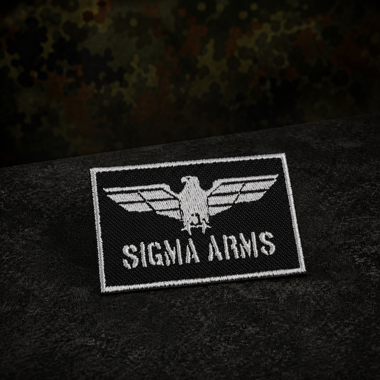 SIGMA ARMS embroidered morale patch in black with silver eagle